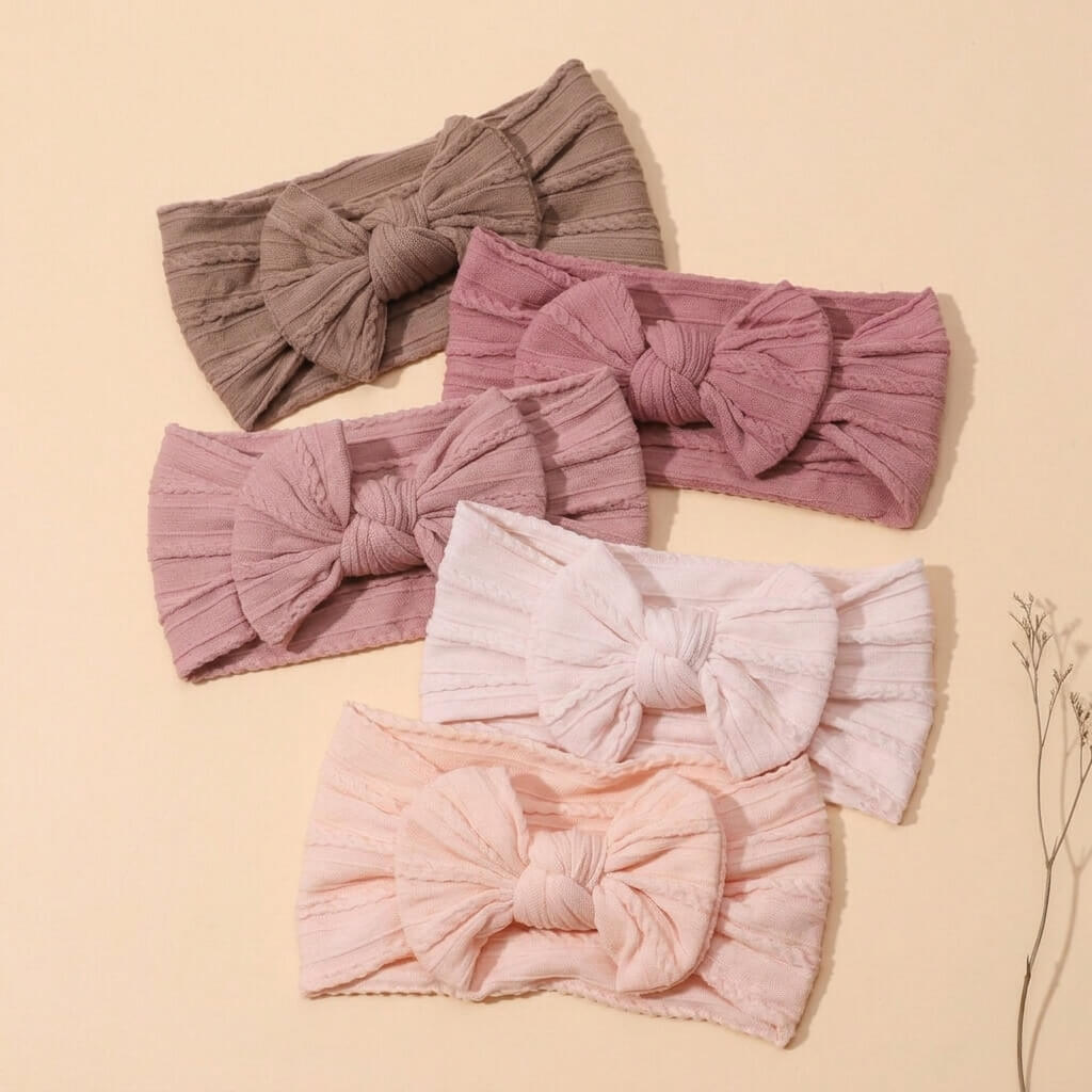 Cute Knotted Head Wrap for Baby Girl – soft stretchy headband by Cuddle Bloom Pakistan