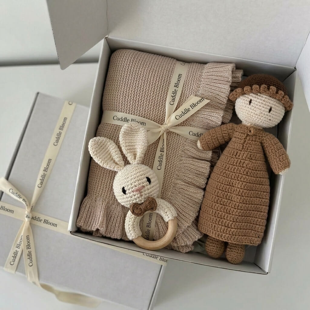 Cuddle Bloom Knit Baby Gift Set for baby boy