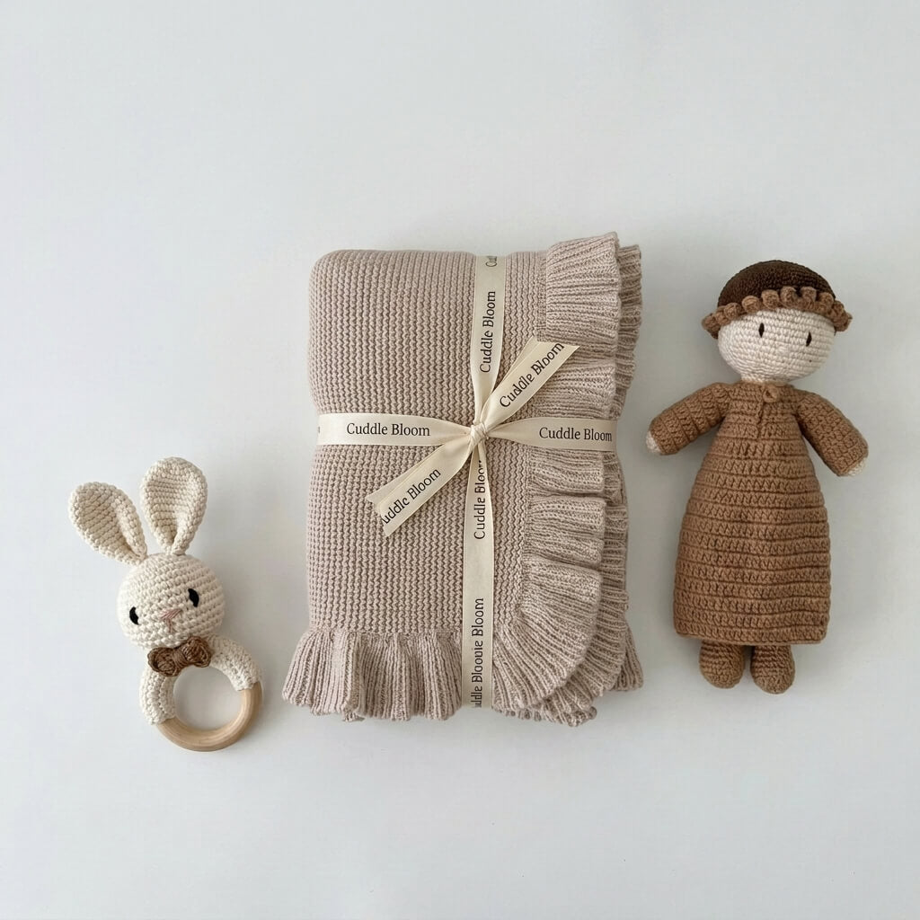 Cuddle Bloom Knit Baby Gift Set for baby boy