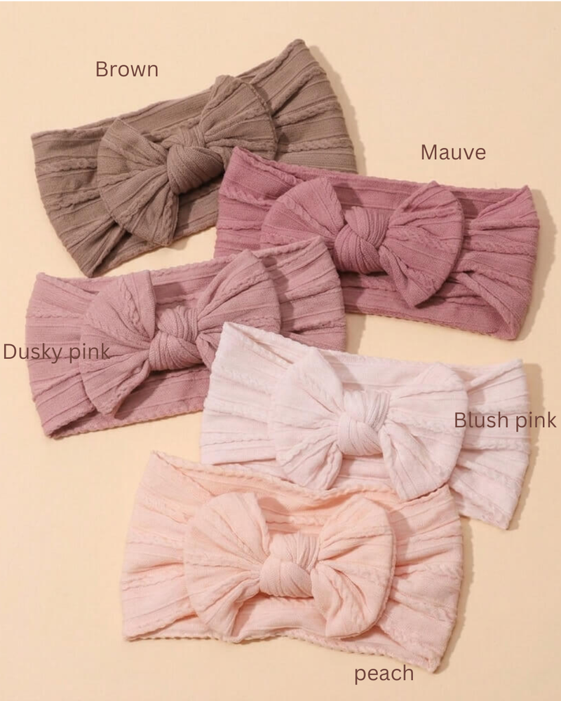Knotted Baby Headband blush pink – soft baby girl hairband, Cuddle Bloom Pakistan