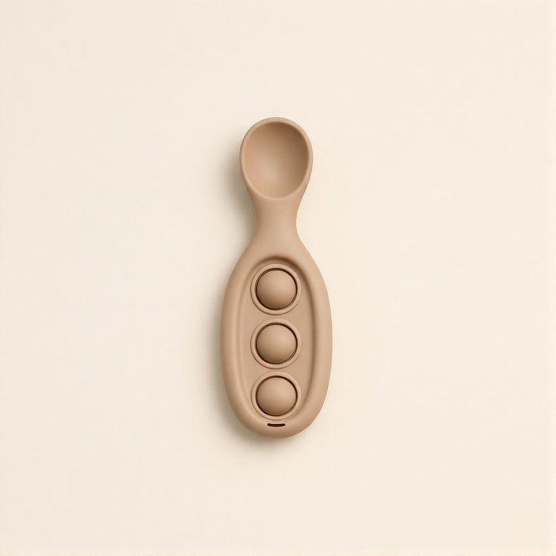 Silicone Fidget Button Spoon Set – Baby Self-Feeding Spoons