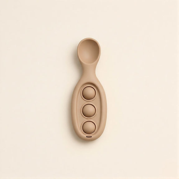 Silicone Fidget Spoon Set detail – BPA-free baby feeding spoons by Cuddle Bloom