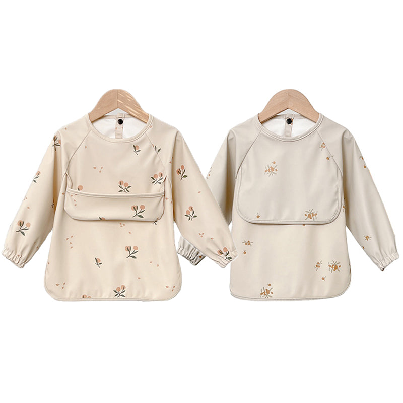 Long Sleeve Apron Printed Bib – waterproof baby bib by Cuddle Bloom Pakistan