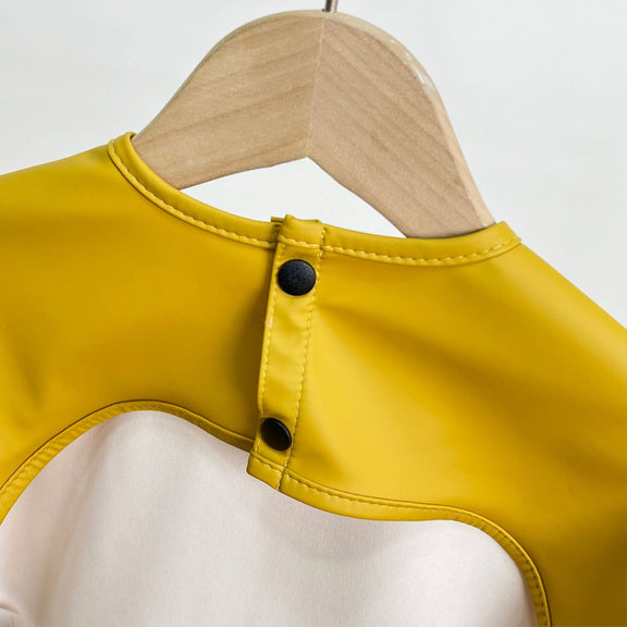 Mess-Free Long Sleeve Bib pattern detail – easy clean baby bib, Cuddle Bloom