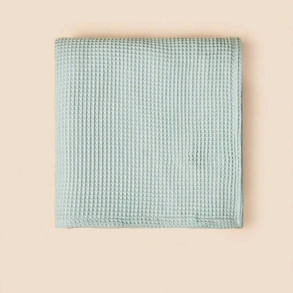 Cotton Waffle Blanket lifestyle – baby wrapped in waffle blanket, Cuddle Bloom