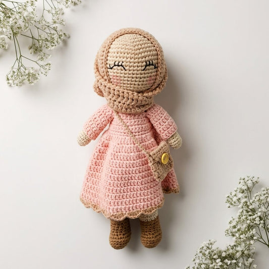 The Little Muslimah Crochet Doll detail – heirloom handcrafted Muslim doll, Cuddle Bloom