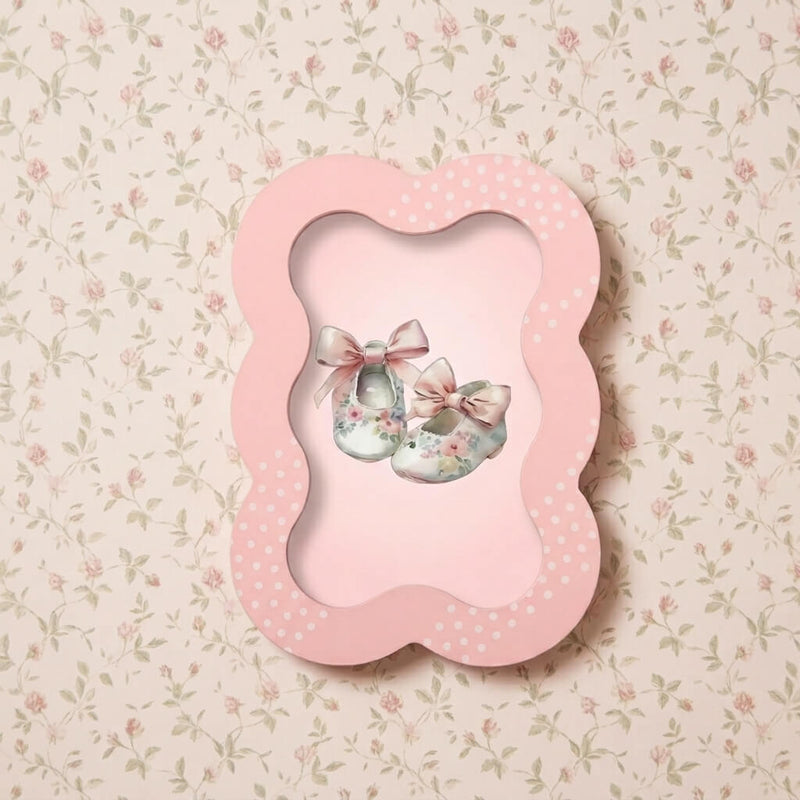 Vintage Scallop Nursery Frame styled – nursery decor baby frame, Cuddle Bloom