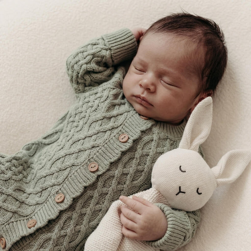 Organic Cuddly Bunny Comforter – soft muslin baby comforter toy by Cuddle Bloom Pakistan