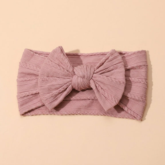 Knotted Baby Head Wrap colours – blush pink dusky mauve peach brown headbands, Cuddle Bloom