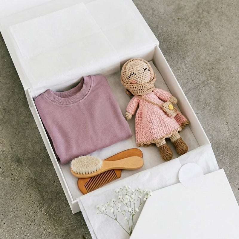 Blush Baby Keepsake Box – luxury blush pink newborn gift set by Cuddle Bloom Pakistan