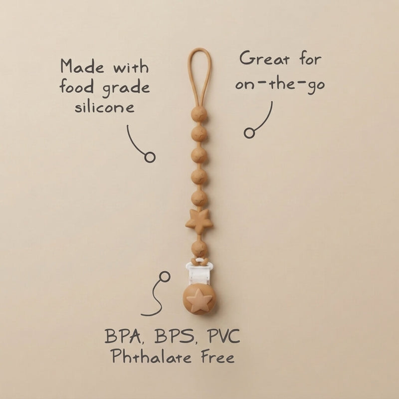 Star Silicone Pacifier Clip