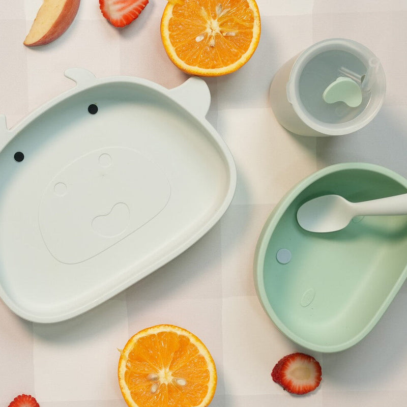 Little Moo Meal Set for babies – silicone feeding set by Cuddle Bloom Pakistan
