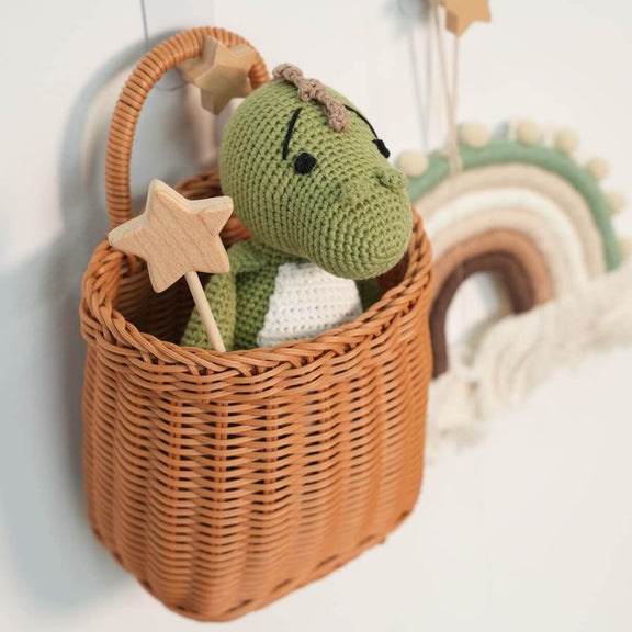 Yarn o Saurus baby toy lifestyle – soft knitted sensory toy by Cuddle Bloom